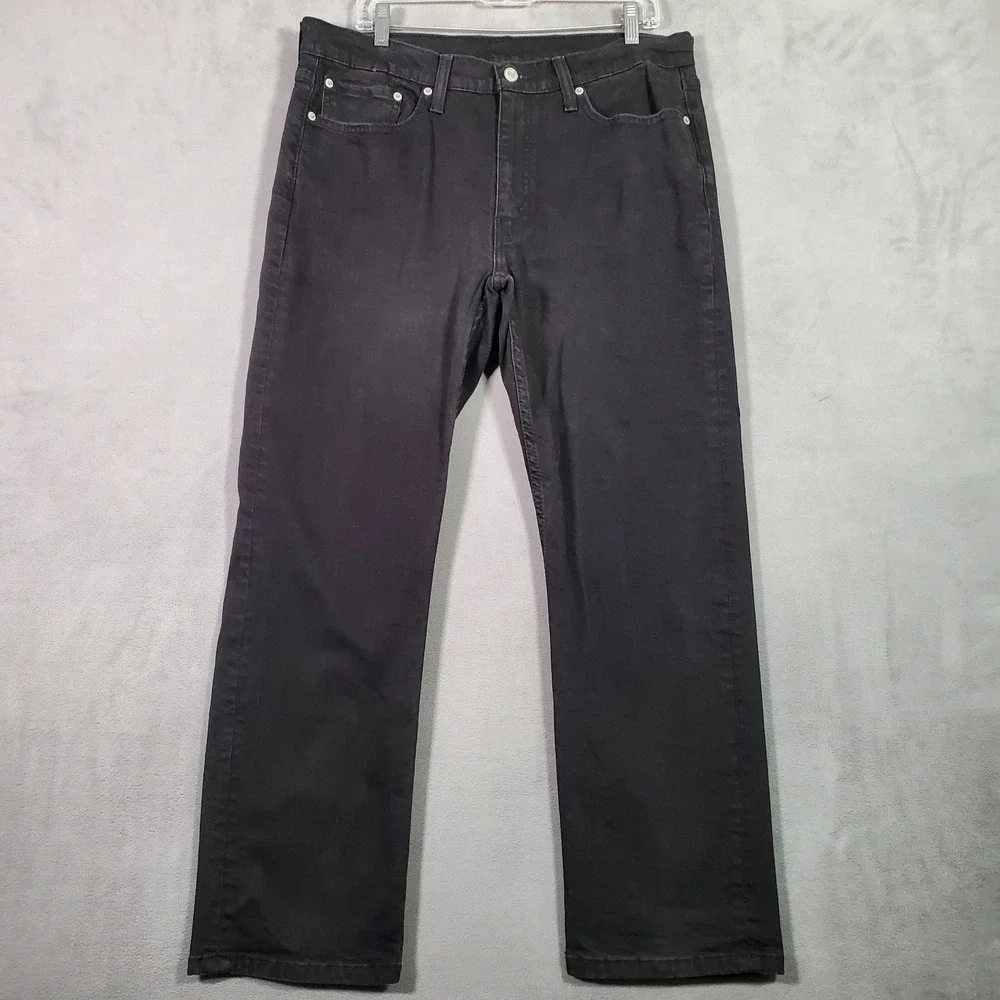 Levi's 514 Straight Fit Jeans Mens‎ 36x30 Black Denim Gorpcore Grunge Streetwear